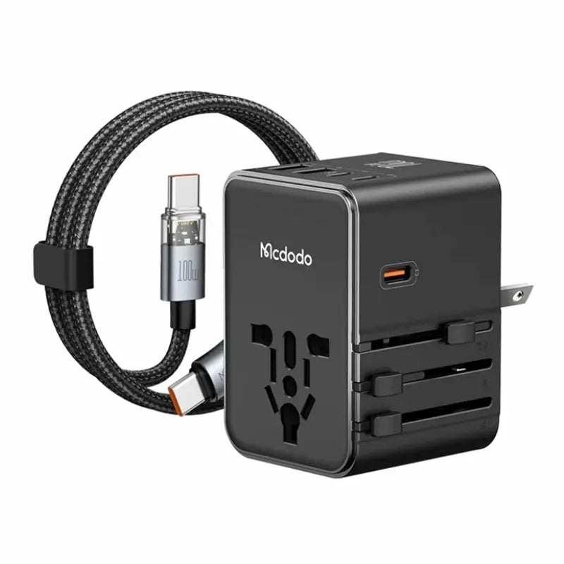 MCDODO 70W 3C+2A Universal Travel Adapter (UK/US/EU)+60W C to C cable 1.2m