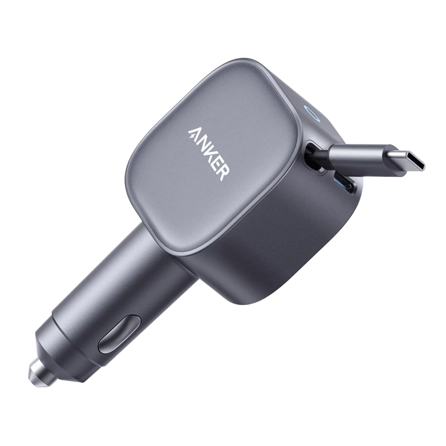 Anker Nano Car Charger 75W USB-C Port with Built-In USB-C Cable
