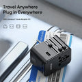 MCDODO 45W 3C+1A Universal Travel Adapter((UK/US/EU)+60W C to C cable 1m - 2