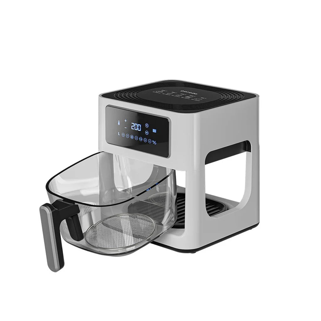 Porodo LifeStyle 5L Glass Pot Air Fryer - White SKU: PD-LFGPAF5L-WH