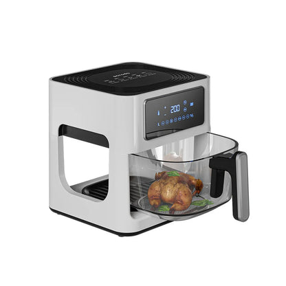 Porodo LifeStyle 5L Glass Pot Air Fryer - White SKU: PD-LFGPAF5L-WH