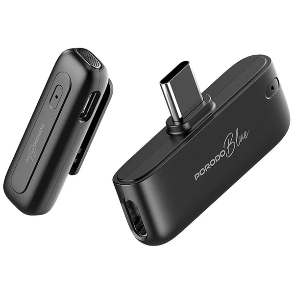 Porodo Blue ClipMic Pro Microphone X2 without Charging Case Type-c