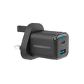 Powerology 35W PD QC 1xUSB-C 35W and 1xUSB-A 18W GaN Charger UK with USB-C Cable - 1