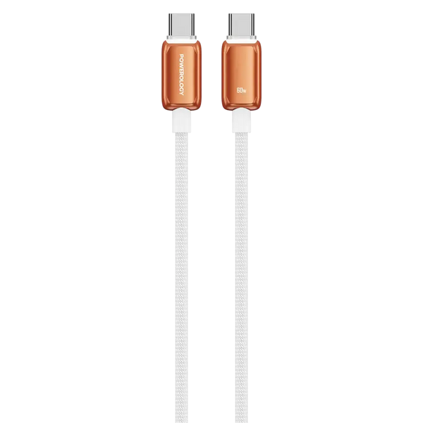 Powerology Zinco 1M C to C 60W Charging Data Cable 3A Zinc Alloy