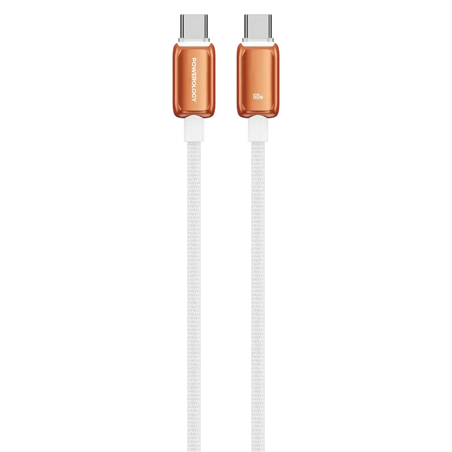 Powerology Zinco 1M C to C 60W Charging Data Cable 3A Zinc Alloy