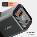 Porodo PD35W GaN Display Screen USB+C Fast Charger UK Plug - 2