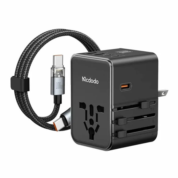 MCDODO 70W 3C+2A Universal Travel Adapter (UK/US/EU)+60W C to C cable 1.2m
