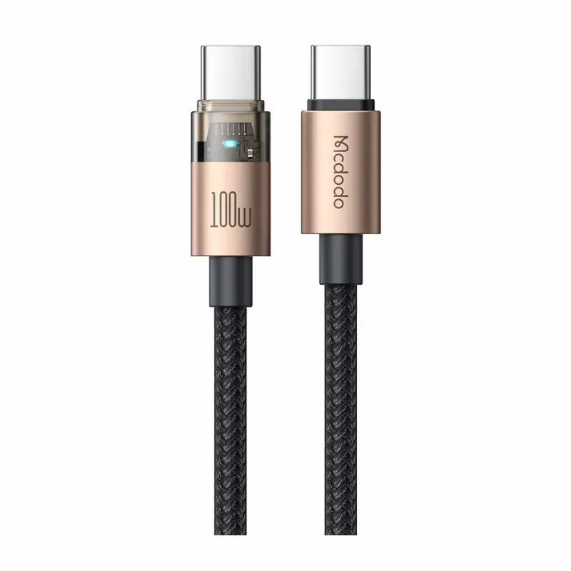 Mcdodo 100W USB-C to USB-C Transparent Cable with Charging Light 1.2m