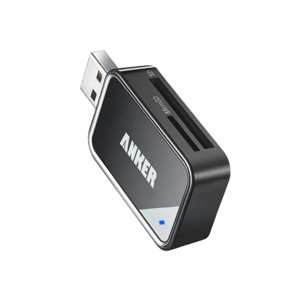 Anker 2-in-1 USB 3.0 Portable Card Reader  قارئ بطاقات محمول 2 في 1 من انكر