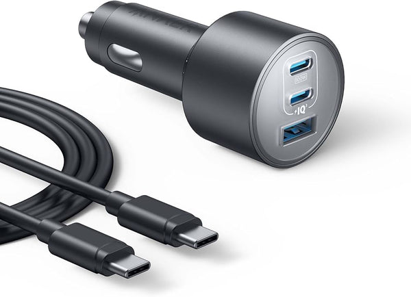 Anker Car Charger 3-Ports 167.5W with 3.3ft - 1 M USB-C Cable