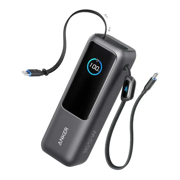 Anker Laptop Power Bank (25K, 165W, Built-In and Retractable Cables)