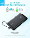 Anker Zolo Powerbank 20000mAh 22.5W Fast Charging Power Bank with Built-in USB-C Cable - 2