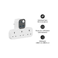 Momax Charge Work Flow T-shaped Extention 3 Socket with USB - 2