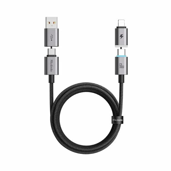 Mcdodo 4-in-1 Data Cable, 1.2 meters long, with magnetic connectors