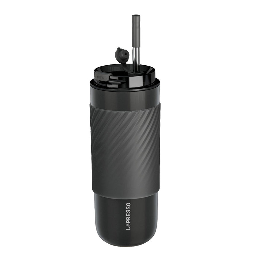 Lepresso Coffee Mug with Sleeve and Straw 520ml