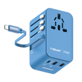 Momax World+ UA18 70W GaN 3-Port with Built-in USB-C Cable + AC Travel Adaptor - 1