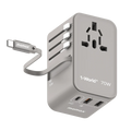 Momax World+ UA18 70W GaN 3-Port with Built-in USB-C Cable + AC Travel Adaptor - 6