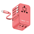 Momax World+ UA18 70W GaN 3-Port with Built-in USB-C Cable + AC Travel Adaptor - 5