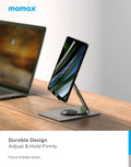 Momax KH5L1 Fold Stand Rotatable Phone & Tablet Stand Titanium - 2