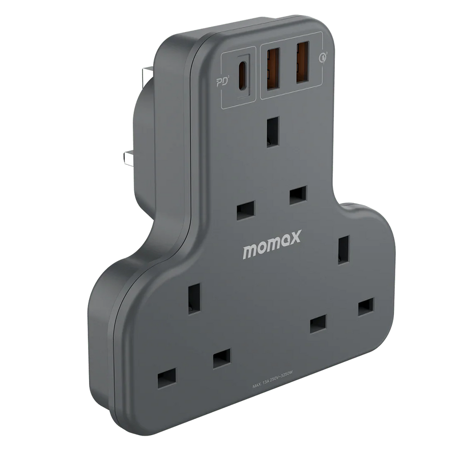 MOMAX ONEPLUG 3-Outlet T-shaped Extension Socket US6UK