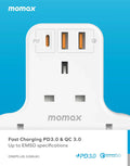 MOMAX ONEPLUG 3-Outlet T-shaped Extension Socket US6UK - 5