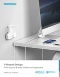 MOMAX ONEPLUG 3-Outlet T-shaped Extension Socket US6UK - 6