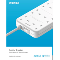 MOMAX ONEPLUG 8-Outlet Power Strip With 2X-USB + PD20W سيار كهربائي - 5