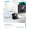 MOMAX ONEPLUG 8-Outlet Power Strip With 2X-USB + PD20W سيار كهربائي - 6