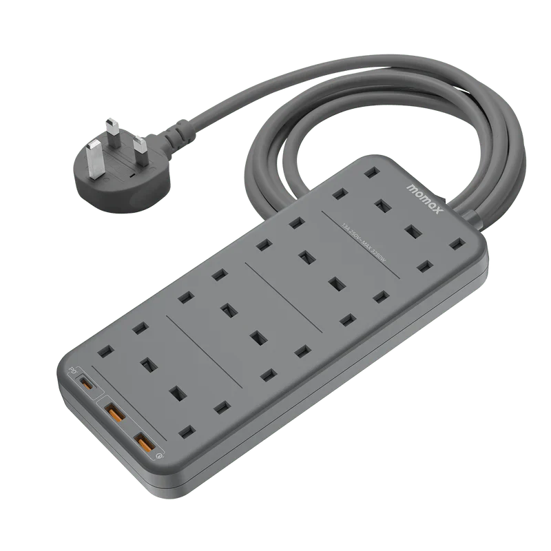 MOMAX ONEPLUG 8-Outlet Power Strip With 2X-USB + PD20W سيار كهربائي