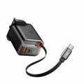 Mcdodo 40W 1C+1A Digital Display GaN Charger Built-in 65cm retractable USB-C Cable UK - 2