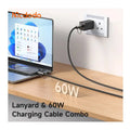 Mcdodo 60W 2 in 1 USB-C to USB-C Charging Crossbody Phone Lanyard 1.2m - 6