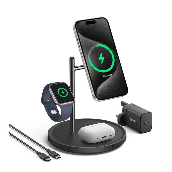 Anker MagGo Wireless Charging Station 3-in-1 Qi2 15W