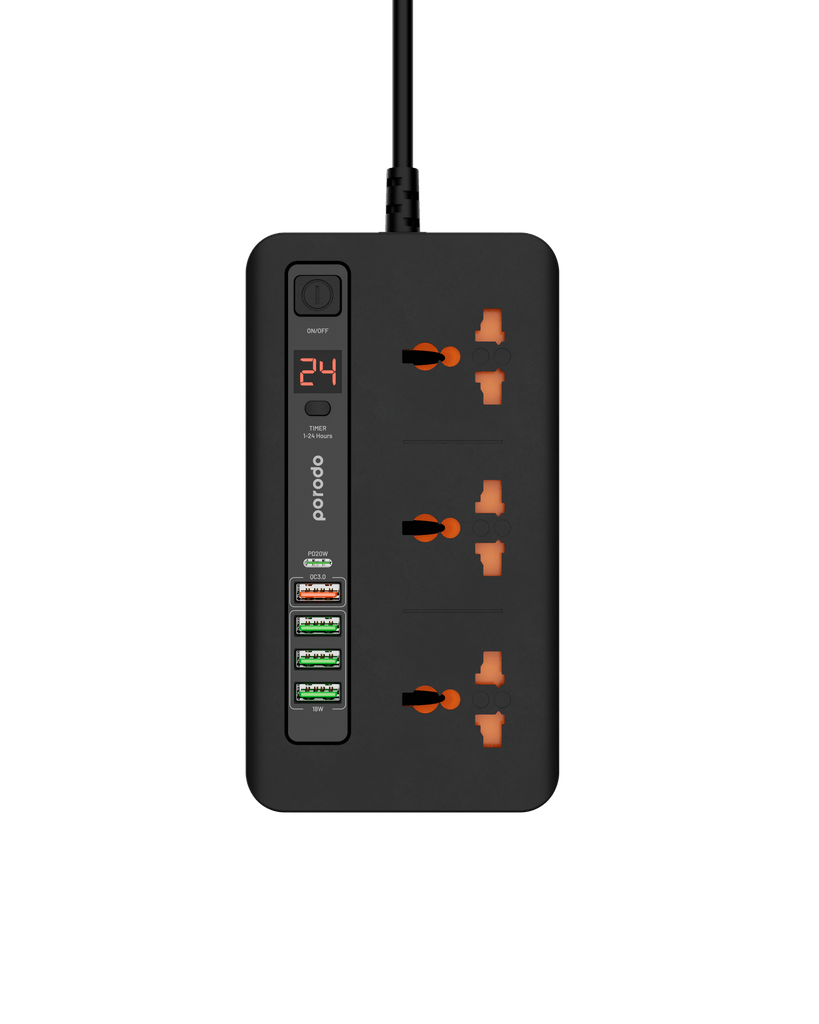 Porodo Multi-Port Power HUB 4 USB-A/USB-C Ultimate Home & Office Kit 2M