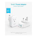 Anker Travel Adapter 5-in-1 2AC 2C 1A Ports 15W UK - 2